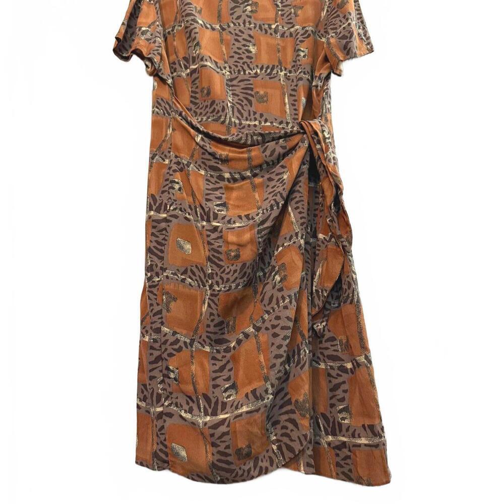 Vintage 90s Animal Abstract Print wrap dress. - Picture 3 of 6